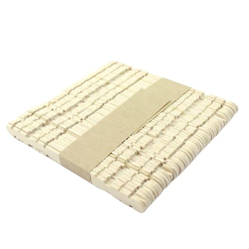 ZRHWSPD Holzstäbchen Zum Basteln 50 Stück Holz-Eisstäbchen, Holz-Eisstäbchen, DIY-Handwerk, Kunst, EIS am Stiel, Kuchenwerkzeuge(Log Color 50pcs) von ZRHWSPD