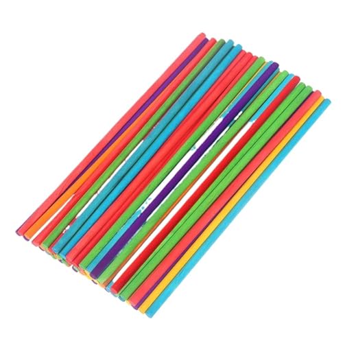 ZRHWSPD Holzstäbchen Zum Basteln 50Pcs Farbe Runde Holz Sticks Hand Material Kreative Holz DIY Handwerk(Color Sticks 20cm) von ZRHWSPD