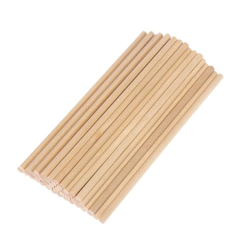 ZRHWSPD Holzstäbchen Zum Basteln 50Pcs Farbe Runde Holz Sticks Hand Material Kreative Holz DIY Handwerk(Original Wood 15cm) von ZRHWSPD