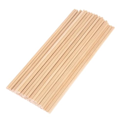 ZRHWSPD Holzstäbchen Zum Basteln 50Pcs Farbe Runde Holz Sticks Hand Material Kreative Holz DIY Handwerk(Original Wood 20cm) von ZRHWSPD
