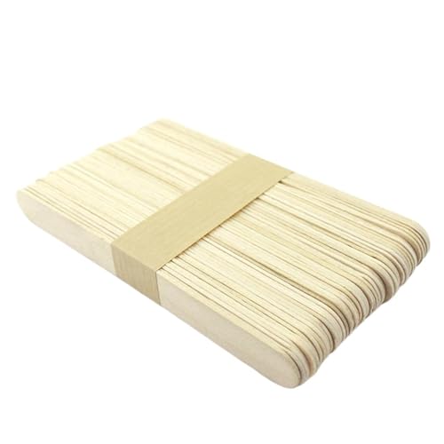 ZRHWSPD Holzstäbchen Zum Basteln 50Pcs Holz Popsicle Sticks Kreative Puzzle DIY Hand Handwerk Bausteine ​​Zubehör(Log Color Large 50pcs) von ZRHWSPD