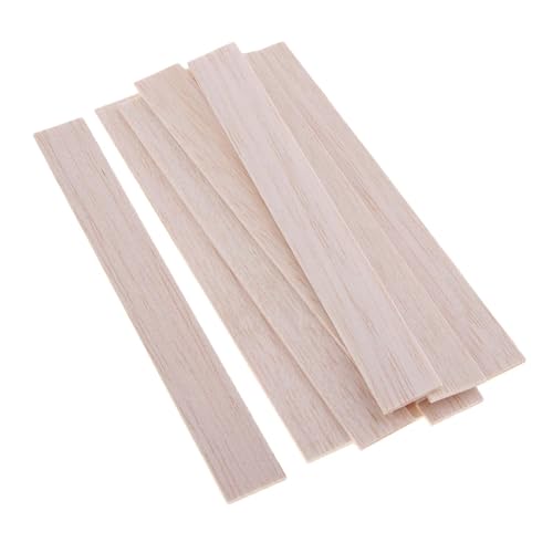 ZRHWSPD Holzstäbchen Zum Basteln Rechteckiger runder Balsaholzstab, Holzhandwerk, Flacher Dübel, Modellbau, DIY-Handwerk(10 Pieces 150mm) von ZRHWSPD