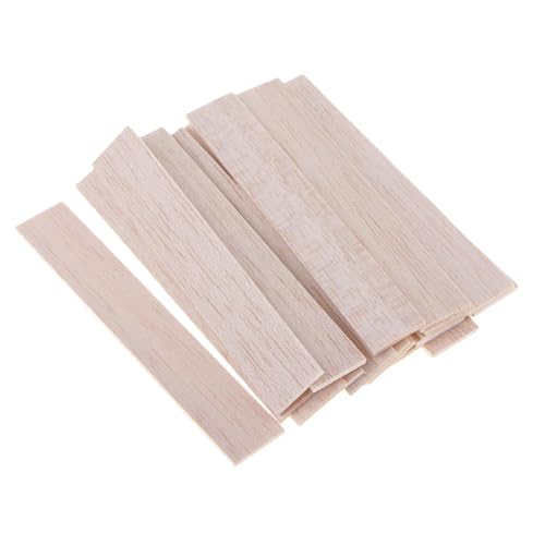 ZRHWSPD Holzstäbchen Zum Basteln Rechteckiger runder Balsaholzstab, Holzhandwerk, Flacher Dübel, Modellbau, DIY-Handwerk(20 Pieces 110mm) von ZRHWSPD