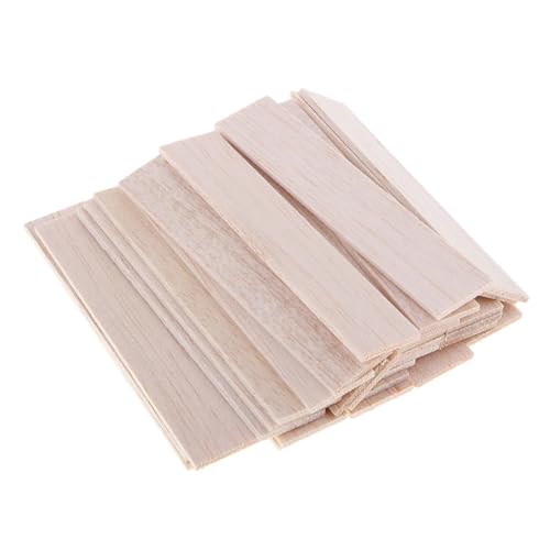 ZRHWSPD Holzstäbchen Zum Basteln Rechteckiger runder Balsaholzstab, Holzhandwerk, Flacher Dübel, Modellbau, DIY-Handwerk(30 Pieces 90mm) von ZRHWSPD