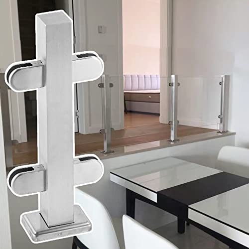 ZRQSMCX Glasbalustrade-Geländerpfosten Silber, Glasgeländerpfosten für Innenflurtreppen, Klemmen für Glasgeländersysteme für Balkone, Geländerstangen aus Sicherheitsglas,Silver-mid Post-115cm ZRQSMCX Glasbalustrade-Geländerpfosten Silber, Glasgeländerpfosten für Innenflurtreppen, Klemmen für Glasgeländersysteme für Balkone, Geländerstangen aus Sicherheitsglas,Silver-mid Post-115cm von ZRQSMCX