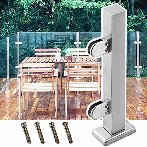 ZRQSMCX Glasdeck-Geländersystem, Pfosten für Glasplatten aus Holz für Terrassen/Betonplattformen, Glasbalustraden-Set für Treppen und Verandas, Klemme für Glaszaunpfosten,Silver-end Post-105cm ZRQSMCX Glasdeck-Geländersystem, Pfosten für Glasplatten aus Holz für Terrassen/Betonplattformen, Glasbalustraden-Set für Treppen und Verandas, Klemme für Glaszaunpfosten,Silver-end Post-105cm von ZRQSMCX