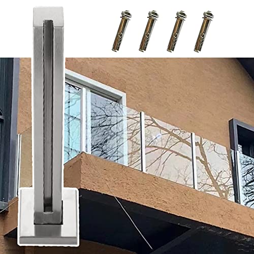 ZRQSMCX Glasgeländer-Systempfosten für Balkone, quadratisches Glasgeländer-Set mit Beschlägen, Klemme für Sicherheitsglasplatten für Außen-/Innenbereich/Dachboden/Villa,End Post-95cm/37.4" ZRQSMCX Glasgeländer-Systempfosten für Balkone, quadratisches Glasgeländer-Set mit Beschlägen, Klemme für Sicherheitsglasplatten für Außen-/Innenbereich/Dachboden/Villa,End Post-95cm/37.4" von ZRQSMCX