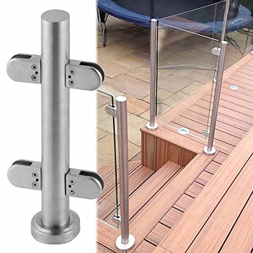 ZRQSMCX Glasgeländerpfosten-Set für Terrassen, Handlaufpfosten aus Edelstahl für Treppengeländer, Glasbalustradensystem zur Bodenmontage, Klemme für runde Glasrohre,Silver-mid Post-105cm ZRQSMCX Glasgeländerpfosten-Set für Terrassen, Handlaufpfosten aus Edelstahl für Treppengeländer, Glasbalustradensystem zur Bodenmontage, Klemme für runde Glasrohre,Silver-mid Post-105cm von ZRQSMCX