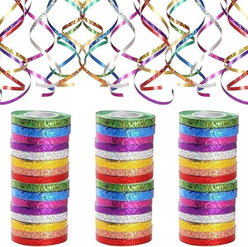 ZRUEWOT 48 Rollen Luftschlangen Set mit 2 Gold Regenvorhänge Glitzernde Metallic Bänder in 8 Farben für Partydeko Geburtstag Hochzeit Kinder Deko Set mit Regenfolie Fotohintergrund DIY Event Deko ZRUEWOT 48 Rollen Luftschlangen Set mit 2 Gold Regenvorhänge Glitzernde Metallic Bänder in 8 Farben für Partydeko Geburtstag Hochzeit Kinder Deko Set mit Regenfolie Fotohintergrund DIY Event Deko von ZRUEWOT