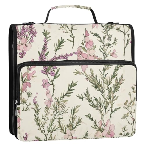 Beauty Flowers Aktenordner mit 3 Ringen, stabiler Reißverschluss, 3,8 cm, Beige, mit Griff, mehrere Taschen, Schulbedarf, Organizer für Schule/Büro Beauty Flowers Aktenordner mit 3 Ringen, stabiler Reißverschluss, 3,8 cm, Beige, mit Griff, mehrere Taschen, Schulbedarf, Organizer für Schule/Büro von ZRWLUCKY