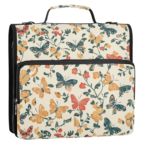 Butterfly and Branch Beige 3,8 cm 3-Ringe Büroordner Organizer mit Griff und abnehmbarem Schultergurt Laege Kapazität Dokumentenmappe Organizer für Mittelschüler Butterfly and Branch Beige 3,8 cm 3-Ringe Büroordner Organizer mit Griff und abnehmbarem Schultergurt Laege Kapazität Dokumentenmappe Organizer für Mittelschüler von ZRWLUCKY