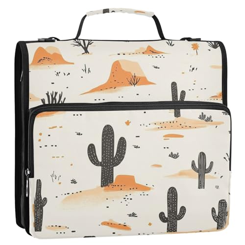 Cactus and Vast Wilderness Büroordner mit 3 Ringen, 3,8 cm, mit Griff, inklusive Reißverschlusstasche, Dokumentenmappe für die Schule Cactus and Vast Wilderness Büroordner mit 3 Ringen, 3,8 cm, mit Griff, inklusive Reißverschlusstasche, Dokumentenmappe für die Schule von ZRWLUCKY
