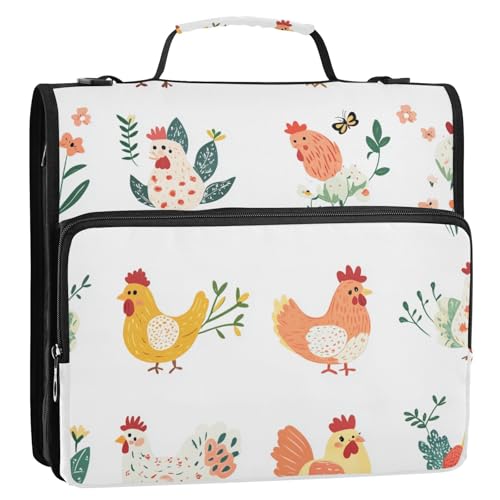 Country Pet Dokumentenmappe mit 3 Ringen, 3,8 cm, mit Griff, mehrere Taschen, für Büro, Schule, Weiß, 3,8 cm Country Pet Dokumentenmappe mit 3 Ringen, 3,8 cm, mit Griff, mehrere Taschen, für Büro, Schule, Weiß, 3,8 cm von ZRWLUCKY