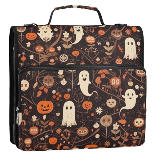 Cute Monsters Hallowmas 3 Ringe 3,8 cm Büroordner Organizer mit Gurt, mehrere Taschen, Dokumentenmappe, Organizer für die Schule Cute Monsters Hallowmas 3 Ringe 3,8 cm Büroordner Organizer mit Gurt, mehrere Taschen, Dokumentenmappe, Organizer für die Schule von ZRWLUCKY