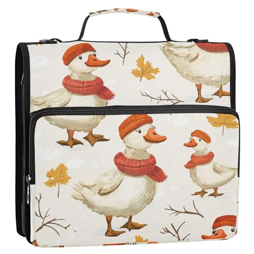 Fall Duck Orange Schals 3,8 cm 3-Ringe Reißverschluss Ordner mit Griff und abnehmbarem Schultergurt Laege Kapazität Dokumentenmappe Organizer für Büro Schule Fall Duck Orange Schals 3,8 cm 3-Ringe Reißverschluss Ordner mit Griff und abnehmbarem Schultergurt Laege Kapazität Dokumentenmappe Organizer für Büro Schule von ZRWLUCKY
