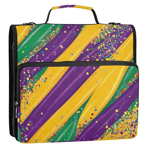 Farbige Partikel, 3 Ringe, 3,8 cm, Reißverschluss, Organizer mit Griff, einfach zu transportieren, Dokumentenmappe, Organizer für die Schule Farbige Partikel, 3 Ringe, 3,8 cm, Reißverschluss, Organizer mit Griff, einfach zu transportieren, Dokumentenmappe, Organizer für die Schule von ZRWLUCKY