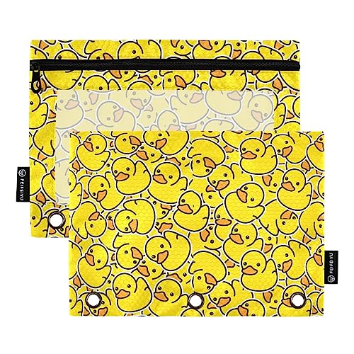 Gelbe Ente 3 Ringe Große Kapazität Binders Bleistift Tasche 2 Stück Transparente Aktenordner für Büro Zuhause Reißverschluss Aufbewahrungstasche Gelbe Ente 3 Ringe Große Kapazität Binders Bleistift Tasche 2 Stück Transparente Aktenordner für Büro Zuhause Reißverschluss Aufbewahrungstasche von ZRWLUCKY