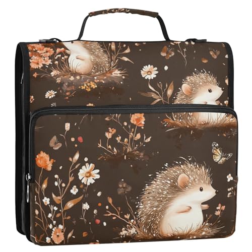 Ordner-Organizer mit 3 Ringen, niedlicher Igel, Braun, mehrere Taschen, Dokumentenmappe, Organizer für Schule und Büro Ordner-Organizer mit 3 Ringen, niedlicher Igel, Braun, mehrere Taschen, Dokumentenmappe, Organizer für Schule und Büro von ZRWLUCKY