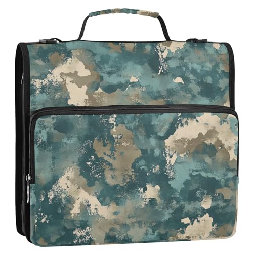 Ordner-Organizer mit 3 Ringen und Griff, 3 Ringe, mit Reißverschluss, inklusive Reißverschlusstasche, Dokumentenmappe, Organizer für Schule und Büro, 3,8 cm, Camouflage-Muster Ordner-Organizer mit 3 Ringen und Griff, 3 Ringe, mit Reißverschluss, inklusive Reißverschlusstasche, Dokumentenmappe, Organizer für Schule und Büro, 3,8 cm, Camouflage-Muster von ZRWLUCKY