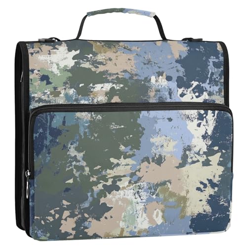 Ordnertasche mit 3 Ringen und Reißverschluss, Schulterriemen und Griff, mehrere Taschen, Dokumentenmappe, Organizer für Schule/Büro Ordnertasche mit 3 Ringen und Reißverschluss, Schulterriemen und Griff, mehrere Taschen, Dokumentenmappe, Organizer für Schule/Büro von ZRWLUCKY