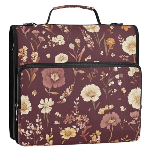 Organizer mit Griff und abnehmbarem Schultergurt, 3 Ringe, 3,8 cm, Burgunderrot, mit Reißverschlusstasche, Dokumentenmappe, geeignet für Mittelschule Organizer mit Griff und abnehmbarem Schultergurt, 3 Ringe, 3,8 cm, Burgunderrot, mit Reißverschlusstasche, Dokumentenmappe, geeignet für Mittelschule von ZRWLUCKY