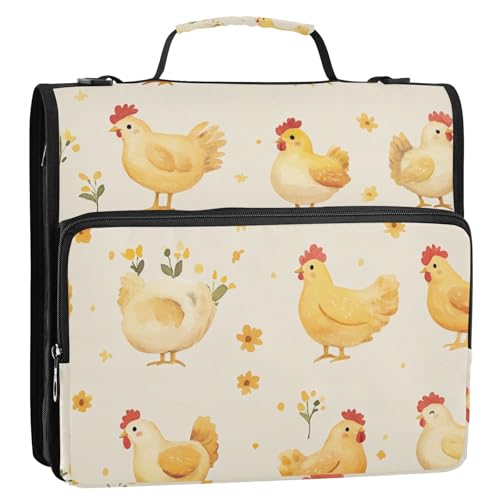 Organizer mit Griff und abnehmbarem Schultergurt, mehrere Taschen, Dokumentenmappe, Organizer für Büro, Schule, 3,8 cm, Hühnergelb Organizer mit Griff und abnehmbarem Schultergurt, mehrere Taschen, Dokumentenmappe, Organizer für Büro, Schule, 3,8 cm, Hühnergelb von ZRWLUCKY