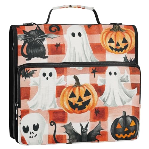 Pumpkins and Monsters Aktenordner mit 3 Ringen und Reißverschluss, leicht zu transportieren, Dokumenten-Organizer, Tasche für Mittelschüler Pumpkins and Monsters Aktenordner mit 3 Ringen und Reißverschluss, leicht zu transportieren, Dokumenten-Organizer, Tasche für Mittelschüler von ZRWLUCKY
