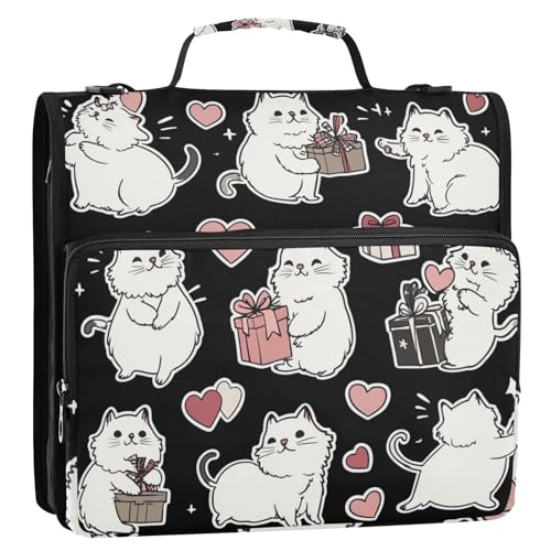 Ragdoll Beautiful Cats Ringbuch mit 3 Ringen, 3 Ringe, mit extra Taschen mit Griff, leicht zu tragen, mit Reißverschluss, Portfolio für Schule und Büro, 3,8 cm, Schwarz Ragdoll Beautiful Cats Ringbuch mit 3 Ringen, 3 Ringe, mit extra Taschen mit Griff, leicht zu tragen, mit Reißverschluss, Portfolio für Schule und Büro, 3,8 cm, Schwarz von ZRWLUCKY