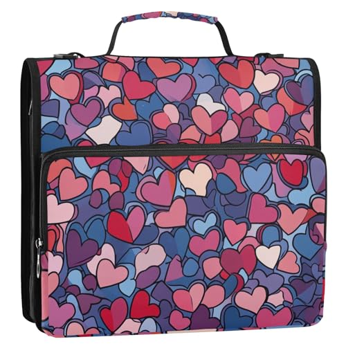 Ringbuch mit 3 Ringen, mit extra Taschen mit Griff und abnehmbarem Schultergurt, inklusive Reißverschlusstasche, Portfolio-Organizer für Schule und Büro, 3,8 cm, Blau und Rot Ringbuch mit 3 Ringen, mit extra Taschen mit Griff und abnehmbarem Schultergurt, inklusive Reißverschlusstasche, Portfolio-Organizer für Schule und Büro, 3,8 cm, Blau und Rot von ZRWLUCKY