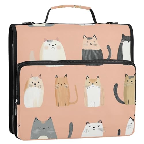 Sweet Maine Cooncats Dokumentenmappe, 3,8 cm, 3 Ringe, Reißverschluss, mit Griff, mehrere Taschen, Dokumentenmappe, Organizer, geeignet für Mittelschule Sweet Maine Cooncats Dokumentenmappe, 3,8 cm, 3 Ringe, Reißverschluss, mit Griff, mehrere Taschen, Dokumentenmappe, Organizer, geeignet für Mittelschule von ZRWLUCKY