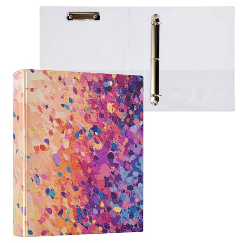 ZRWLUCKY Abstrakte bunte Punkte, runde Ringbücher mit Taschen, 3,8 cm (1 1/2 Zoll), Schulbedarf, Hardcover von ZRWLUCKY