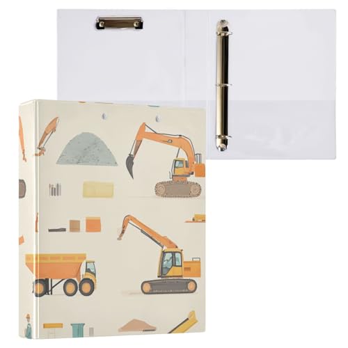 ZRWLUCKY Baggermuster, Beige, 3,8 cm Ordner, runde Ringe, Notizbuchordner mit Klemmbrett, 1/2 Packungen, Bürobedarf, 200 Blatt ZRWLUCKY Baggermuster, Beige, 3,8 cm Ordner, runde Ringe, Notizbuchordner mit Klemmbrett, 1/2 Packungen, Bürobedarf, 200 Blatt von ZRWLUCKY