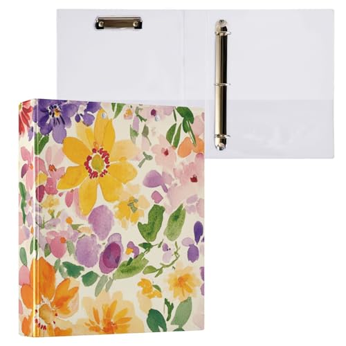 ZRWLUCKY Beauty Spring Ringbuch mit drei Ringen, 3,5 cm, mit Tascheneinband, 1/2 Packungen, Schulbinder, 200 Blatt von ZRWLUCKY