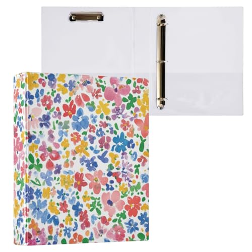 ZRWLUCKY Beauty Summer Little Flowers Bunter 3,5 cm Ringordner mit Klemmbrett, 1/2 Stück, sortierte Ordner, Hardcover von ZRWLUCKY