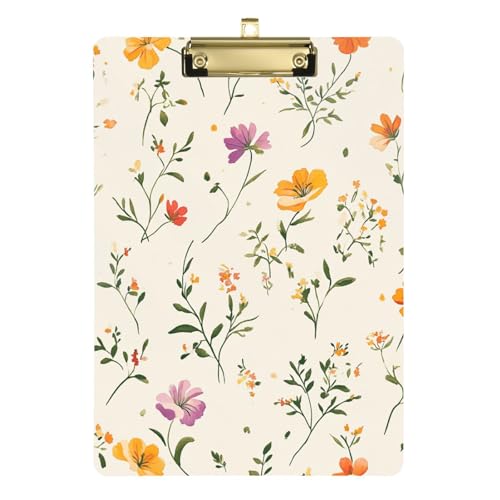 ZRWLUCKY Beighin Klemmbrett mit Blumenmotiv, transparent, für Lehrer, Größe 22,9 x 30,5 cm von ZRWLUCKY