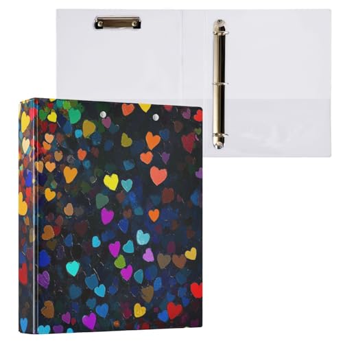 ZRWLUCKY Bunte Herzen, Regenbogen, 1 und 1/2 Zoll, Notizbuch, 3 Ringe, Ordner mit Klemmbrett, 1/2 Packungen, ästhetischer Ordner, 200 Blatt ZRWLUCKY Bunte Herzen, Regenbogen, 1 und 1/2 Zoll, Notizbuch, 3 Ringe, Ordner mit Klemmbrett, 1/2 Packungen, ästhetischer Ordner, 200 Blatt von ZRWLUCKY