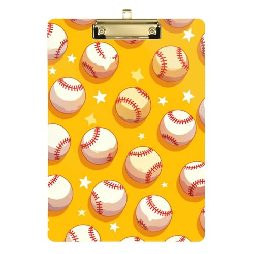 ZRWLUCKY Cartoon-Baseball-Klemmbrett, Standard-Loch, für Fußball-Softball-Trainer, Größe 22,9 x 30,5 cm, Gelb ZRWLUCKY Cartoon-Baseball-Klemmbrett, Standard-Loch, für Fußball-Softball-Trainer, Größe 22,9 x 30,5 cm, Gelb von ZRWLUCKY