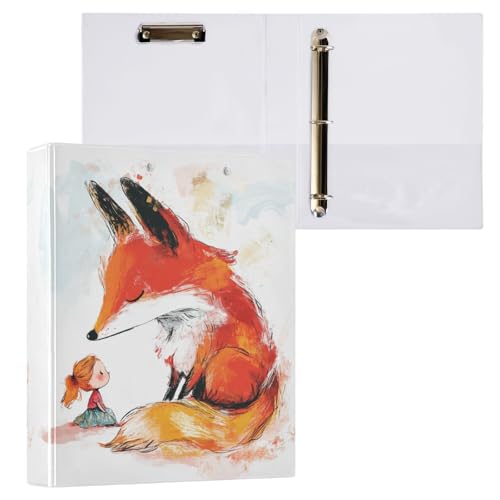 ZRWLUCKY Chubby Fox and Perfect Little Girl Runder Ringordner 3,8 cm mit Tascheneinband, 1/2 Packung Ordner für Studenten, Hardcover ZRWLUCKY Chubby Fox and Perfect Little Girl Runder Ringordner 3,8 cm mit Tascheneinband, 1/2 Packung Ordner für Studenten, Hardcover von ZRWLUCKY
