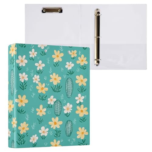 ZRWLUCKY Country Kaktus und Blumen Blaugrün Drei-Ringe Ordner 1 und 1/2 Zoll Notizbuch Ordner mit Klemmbrett 1/2 Packung Ordner Schulbedarf Binder 200 Blatt ZRWLUCKY Country Kaktus und Blumen Blaugrün Drei-Ringe Ordner 1 und 1/2 Zoll Notizbuch Ordner mit Klemmbrett 1/2 Packung Ordner Schulbedarf Binder 200 Blatt von ZRWLUCKY