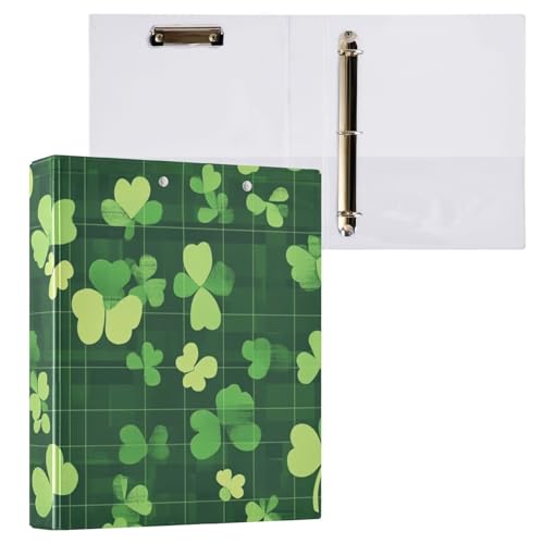ZRWLUCKY Dog and Clover Ordner mit 3 Ringen, 3,5 cm, mit Klemmbrett, 1/2 Packung, Ordner für Studenten, 200 Blatt von ZRWLUCKY