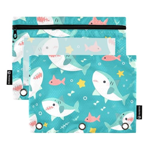 ZRWLUCKY Fish and Star Federmäppchen mit 3 Ringen, großes Fassungsvermögen, 2 transparente Aktenordner für Büro, Zuhause, Aufbewahrungstasche mit Reißverschluss ZRWLUCKY Fish and Star Federmäppchen mit 3 Ringen, großes Fassungsvermögen, 2 transparente Aktenordner für Büro, Zuhause, Aufbewahrungstasche mit Reißverschluss von ZRWLUCKY