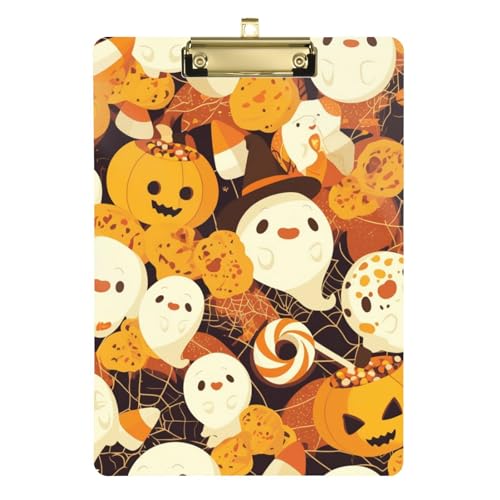 ZRWLUCKY Hallowmas Monsters Klemmbrett-Halter, Standard-Loch, für Hausaufgaben, Kindergröße, 22,9 x 30,5 cm, Orange von ZRWLUCKY