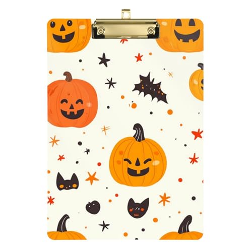 ZRWLUCKY Happy Pumkin Klemmbrett für Damen, wasserdicht, für Lehrer, Stillen, Größe 22,9 x 30,5 cm, Beige von ZRWLUCKY