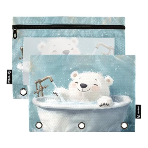 ZRWLUCKY Kawaii Bear Retro-Badewannen-Ordner mit 3 Ringen, großes Fassungsvermögen, Federmäppchen, 2 Stück, transparente Aktenordner für Büro, Zuhause, Aufbewahrungstasche mit Reißverschluss ZRWLUCKY Kawaii Bear Retro-Badewannen-Ordner mit 3 Ringen, großes Fassungsvermögen, Federmäppchen, 2 Stück, transparente Aktenordner für Büro, Zuhause, Aufbewahrungstasche mit Reißverschluss von ZRWLUCKY