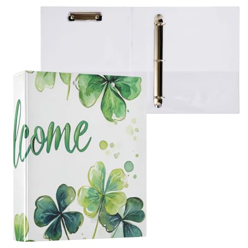 ZRWLUCKY Kleeblatt-Ordner mit 3 Ringen, 3,8 cm, mit Klemmbrett, 1/2 Packungen für Briefgröße (27,9 x 21,6 cm), Hardcover von ZRWLUCKY