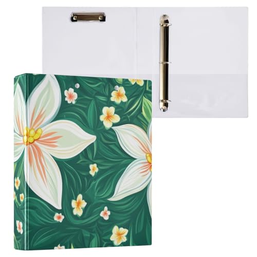 ZRWLUCKY Kleine Blumen, grün und weiß, 3,8 cm, runde Ringe, Notizbuchordner mit Klemmbrett, 1/2er-Pack, Bürobedarf, Hardcover ZRWLUCKY Kleine Blumen, grün und weiß, 3,8 cm, runde Ringe, Notizbuchordner mit Klemmbrett, 1/2er-Pack, Bürobedarf, Hardcover von ZRWLUCKY