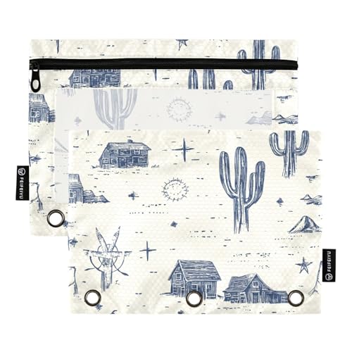 ZRWLUCKY Kleine Western Town Binder-Mappe mit 3 Ringen, großes Fassungsvermögen, 2 transparente Aktenordner für Büro, Zuhause, Aufbewahrungstasche mit Reißverschluss ZRWLUCKY Kleine Western Town Binder-Mappe mit 3 Ringen, großes Fassungsvermögen, 2 transparente Aktenordner für Büro, Zuhause, Aufbewahrungstasche mit Reißverschluss von ZRWLUCKY