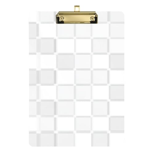 ZRWLUCKY Klemmbrett, quadratisch, Weiß, Grau, Notizblock, transparent, für personalisierte Klemmbretter für Lehrer, Größe 22,9 x 30,5 cm von ZRWLUCKY