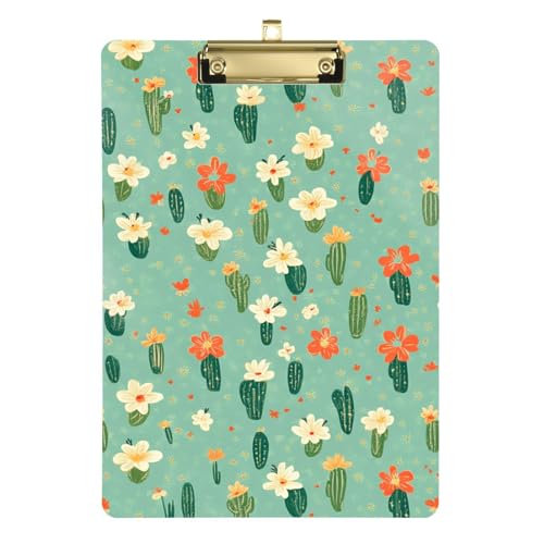 ZRWLUCKY Klemmbrett-Etui mit Kaktus- und Blumenmuster, Metall, transparent, für Krankenschwestern, Heimunternehmer, Größe 22,9 x 30,5 cm ZRWLUCKY Klemmbrett-Etui mit Kaktus- und Blumenmuster, Metall, transparent, für Krankenschwestern, Heimunternehmer, Größe 22,9 x 30,5 cm von ZRWLUCKY