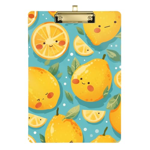ZRWLUCKY Klemmbrett aus Kunststoff, legale Größe, Standardloch für Krankenschwestern, Hausunternehmer, Größe 22,9 x 30,5 cm, Zitronen- und Blättergrün von ZRWLUCKY